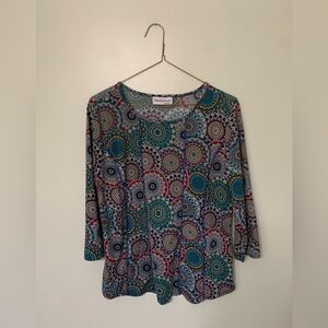 NorthStyle — womens medium patterned 3/4 sleeve blouse
